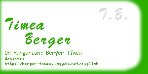 timea berger business card